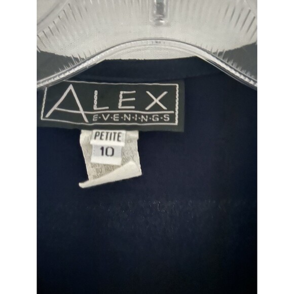 Alex Evenings Rhinestone Trim Twinset, Tank &Jacket, Navy, Sz 10P, Evening Wear - Picture 4 of 5